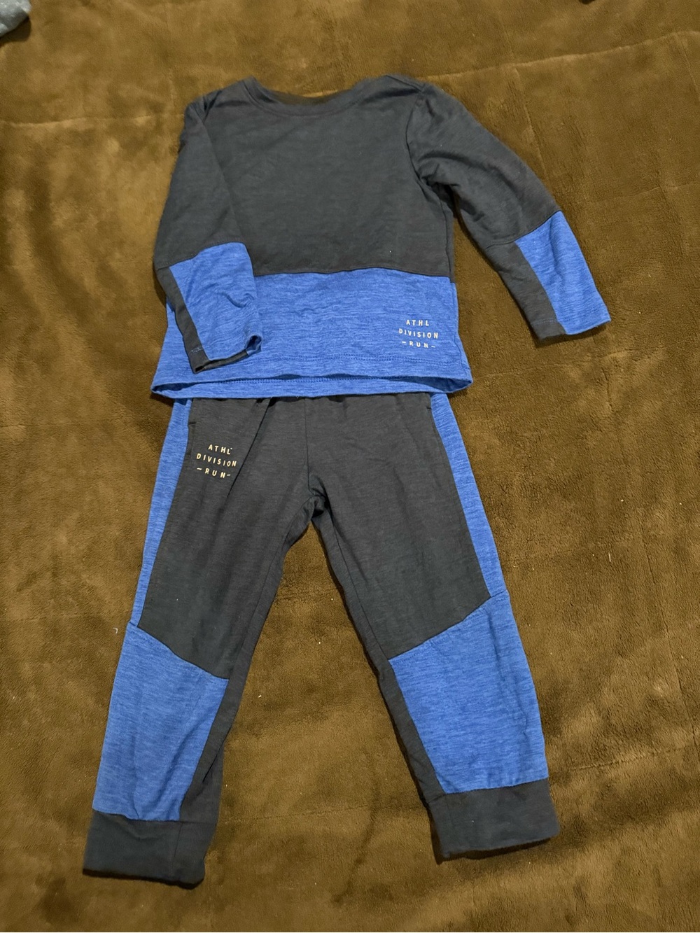 Kids Two-Piece Black and Blue Pajama Set